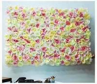 Panel Dinding Bunga Hydrangea Buatan Grosir 60x40cm, Latar Belakang Bunga Sutra untuk Dekorasi Acara Pernikahan dan Pesta