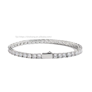 Smooth Spring Buckle Tennis Player <b>Copper</b> Inlaid Zircon Single Row <b>Bracelet</b> Tanjing Fashion Lijing Necklace - Product Image 4