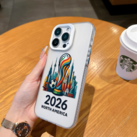 Coque antichoc en TPU motif football Amérique du Nord 2026, motif skyline urbain pour iPhone 17 16 15 14 13 Pro Max
