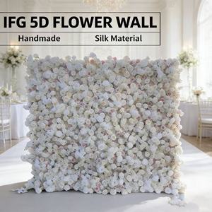 Panneau mural floral artificiel 5D naturel 8*9 pieds pour décoration intérieure, toile de fond pour Thanksgiving, mariage, événement - Product Image 5