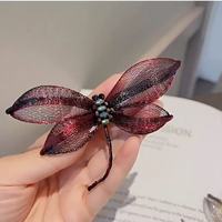 Broches de créateur en strass de cristal, série Forêt, broche libellule, épingles à revers insectes, décoration de vêtements de costume