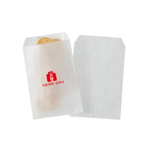 Custom Printing Logo Biodegradable Food Grade White Paper Packaging Bag Disposable Wax Paper For Food