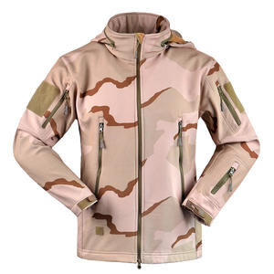 Men's Tricolor Desert Camouflage Tactical Sport Fleece Hoodie Jacket TAD Shark <strong>Skin</strong> Soft Shell for Winter - Product Image 2