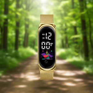 Nouvelle montre digitale LED, boîtier ovale en alliage, cadran de 40 mm, affichage intelligent avec alarme et date, style sport et mode unisexe. - Product Image 2