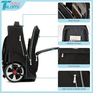 BSCI Personalized School Bag for Girls and Rolling <b>Backpack</b> for Teens with Large <b>Wheels</b> for Women - Product Image 6