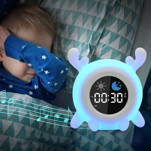 Sleep Sound Machine Crianças Animais Bonitos Despertador Crianças Sleep Trainer Despertador com Luz Noturna