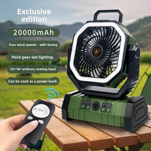 <span class=keywords><strong>Ventilateur</strong></span> de camping <span class=keywords><strong>portable</strong></span> en plastique, rechargeable par USB, longue autonomie, forte puissance du vent, oscillation gauche-droite, lumière de nuit LED - Product Image 3