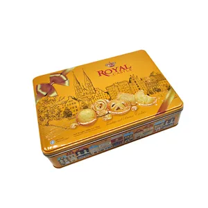 metal tin can rectangle tin box for cookie and biscuit