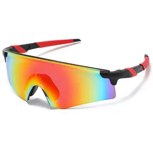 Sport Zonnebril Vierkante Zonnebril Eendelige Lens Uv400 Pc Frame Winddichte Fietszonnebril