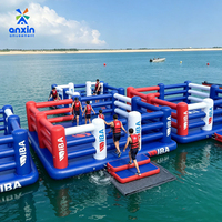Arène de boxe aquatique gonflable commerciale pour compétitions estivales, jeux en lac, piscine et parc aquatique