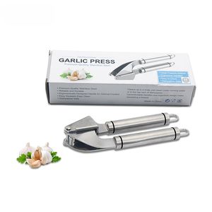 Presse-ail manuel en acier inoxydable, hachoir à ail, presse-ail en acier inoxydable avec éplucheur - Product Image 3