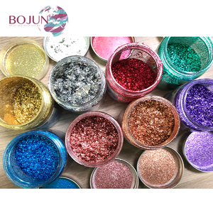 Usine prix coloré chrome ongles poudre métal flocon poudre solvant résistance paillettes platine flocon pour ongles - Product Image 1