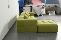 Canapé convertible carré en mousse à mémoire de forme hautement résiliente, fauteuil paresseux extensible pour appartement et villa, personnalisable OEM