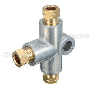 Nouveau raccord en T argenté à 3 voies pour conduite de frein avec 3 écrous mâles M10, en cuivre métrique court 3/16 10mm, pièces de rechange pour distributeur - Product Image 4