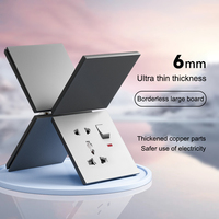 Prise murale ultra-mince à angle droit 13A 250V, norme européenne, en matériau PC industriel, électrique 2