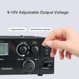 Qje แหล่งจ่ายไฟสื่อสาร<span class=keywords><strong>ว</strong></span>ิทยุ PS50SWIV 9-15V ปรับแรงดันเอาท์พุท13.8V 50A สำหรับรถยนต์<span class=keywords><strong>ว</strong></span>ิทยุ TH-9800 KT-7900D KT-8900 - Product Image 4