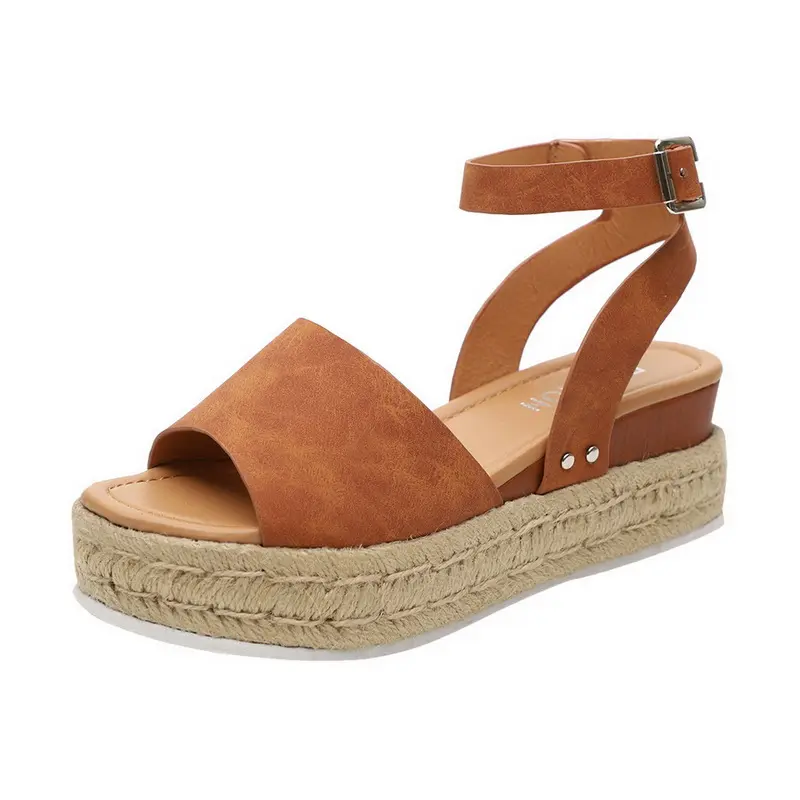 2019 wholesale cheap wedge High Heel Sandals Summer Flop Female Platform sandals casual shoes Plus Size