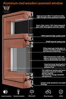 DEMEA Style européen porte-fenêtre avec gril décoratif Design Villa de luxe isolée Double vitrage aluminium bois battant