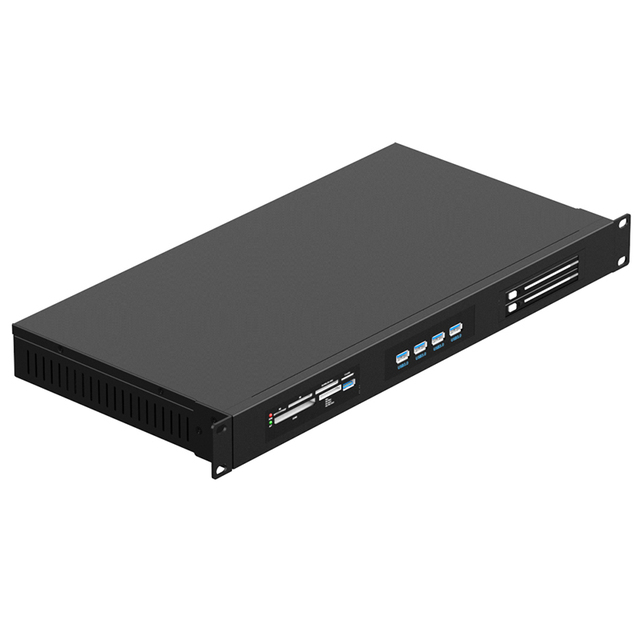 MAIWO Metal Multi-functional 19" Rackmount Chassis 1U 2.5" SATA HDD/SSD Enclosure USB Hub MS/TF/M2/SD/CF/XD Card Reader Fan