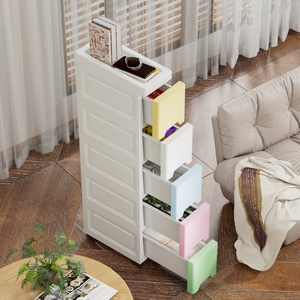 Foshan cuisine personnalisée en usine chambre à coucher avec roues 7 <span class=keywords><strong>tiroirs</strong></span> roulants Type de sol étroit alimentaire mince bacs de rangement armoire organisateur - Product Image 1
