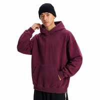 Sweat à capuche unisexe oversize en molleton tricoté polycoton 365g, anti-rétrécissement, écologique, uni, vierge, pour homme, hiver