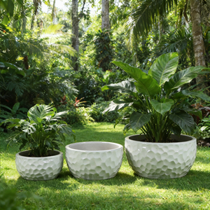 Jardinières suspendues en céramique rétro de grande taille pour hôtels et jardins - Product Image 2