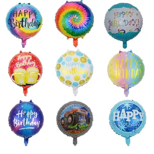 New Design 18inch Round Shape Happy Birthday Helium Balloons Inflatable Toys Balloons For Party Decoration