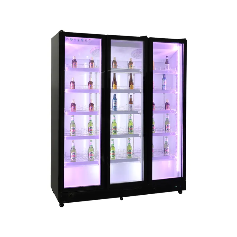 1/2/3 di vetro porta bibite analcoliche Display refrigeratore vetrina frigorifero verticale