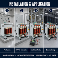 Ligne de production de transformateurs à trois bobines toroïdales de type sec ventilé ouvert, tension de sortie 380V/11KV, tension d'entrée 35KV