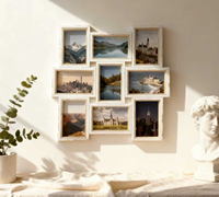 Cadre mural 2 tons de haute qualité pour collage de 9 photos décor à la maison