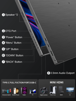 Moniteur portable IPS HDR 17.3 SRGB rétroéclairé OLED 4K UHD de 100% pouces avec USB-C pour le hub pour les jeux et les affaires Commandes en gros personnalisées