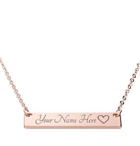 Collana timbro personalizzabile in argento Sterling 925 <span class=keywords><strong>con</strong></span> targa incisa in oro 18K a maglie alla moda per feste e regali - Product Image 6