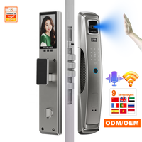 Serrure de porte intelligente biométrique TUYA3D avec reconnaissance faciale et caméra, contrôle par application, carte mémoire et code, pour portes en bois/aluminium