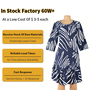 New Style Hibiscus Flower Print Polynesian Tribal Spandex Casual Hawaiian Dress O-Neck Knee Length Fit <strong>Flare</strong> Ladies - Product Image 2
