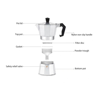 Barista Accessoires Cafetera Cuisinière Cafetière Espresso 1 2 3 6 9 12 14 Tasses Moka Maker Aluminium Mokapot Café Moka Pot