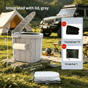 Nouvelle Conception - Toilettes Pliantes Portables et Rétractables pour le Camping - Commode d'Extérieur pour les Voyages - Product Image 1
