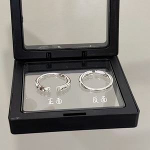 Anillo Ajustable de Plata de Ley S925 de Dos Capas con Incrustaciones de Diamantes y Circonitas, con Personalización Sencilla para Mujer - Product Image 4