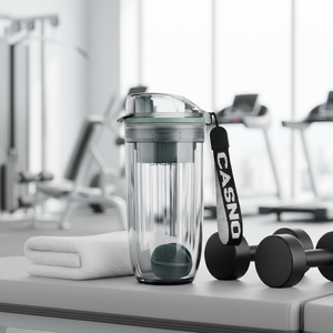 زجاجة مياه رياضية محمولة مخصصة خالية من مادة BPA سعة 400 مل، صديقة للبيئة، للتمارين الرياضية والصالة الرياضية والأنشطة الخارجية، تصميم بسيط من البلاستيك لخلط البروتين - Product Image 1