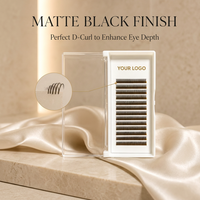 Extensions de cils en grappe 5D Flora Brown, 100% faites à la main, matériau BSF, naturelles et douces, 12mm, option logo personnalisé, 100/paquet, vente en gros