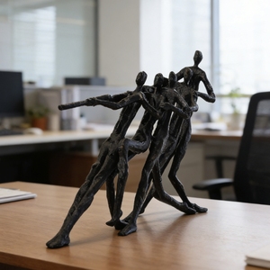 ของตกแต่งบ้านสไตล์วินเทจ รูปนักดึงเชือก ทำจากโลหะผสมสีดำ สำหรับโอกาสพิเศษ ยี่ห้อ EvelynLivingroom - Product Image 4