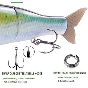Señuelos de Pesca que se hunden, cebo <span class=keywords><strong>Glide</strong></span> de cuerpo duro con colas suaves, Shad, con anzuelo triple, Swimbait, 6,5/2,2 oz - Product Image 4
