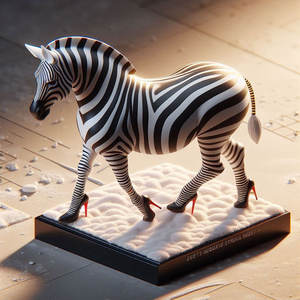 K454 Ms tacones altos cebra escultura estética interior moderno ocio arte accesorios galería 3D ilustraciones vívidas estatuas de fibra de vidrio de animales - Product Image 6