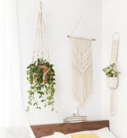 1 pièce Étagère murale en coton tressé macramé à pampilles, style bohème, pour la maison, la chambre, le dortoir, la salle de classe, l'appartement, l'art d'anniversaire