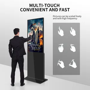 Floor Stand Digital Signage And Displays Android WIFI IPS Touch Screen Kiosk Indoor FHD LCD Smart Advertising Display Players
