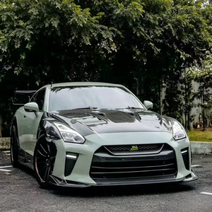 New Lightweight Vented Carbon Fiber <b>Hood</b> for Nissan GT-R R35 2008-2020 Direct Bolt-on Replacement Gloss Black - Product Image 3