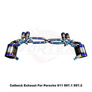 Escape Deportivo Vortex Bespoke Burnt Blue Ti con Válvulas, Compatible con Porsche 911 997.1 997.2, Personalizado - Product Image 2