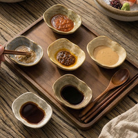 Bol à sushi en céramique coquille, vaisselle rétro en poterie rustique, joli plat de service pour sauces, assaisonnements et soja, plateau japonais pour repas compartimentés