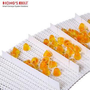 สายพานลำเลียงพลาสติกแบบแยกส่วนสำหรับสายพานลำเลียงอาหารสายพาน500B แบบโค้งของ hongsbelt - Product Image 5