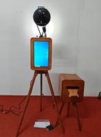 Cabina de Fotos de Estilo Madera, Cabina de Fotos Retro con Pantalla Táctil y Acabado de Madera