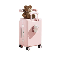 Valises à roulettes rigides personnalisées à la mode en gros, siège confortable, parc pour enfants, cadre en aluminium, bagages pour enfants, poussette pour bébé